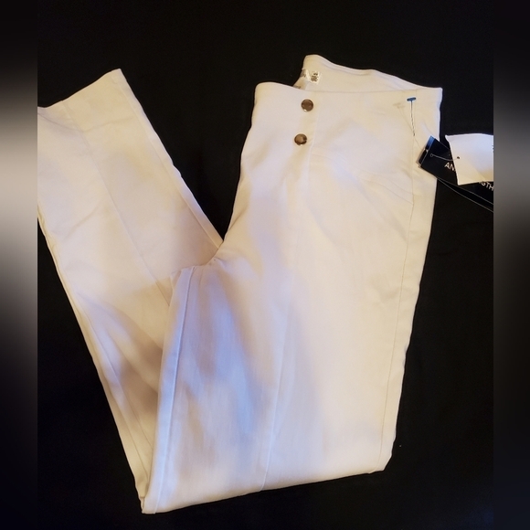 89TH+ Madison Ankle Length Pants High Rise High waiste white jeans clean white - Picture 6 of 13